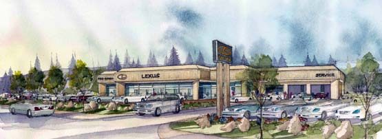 Rendering of the new Kuni Lexus dealership