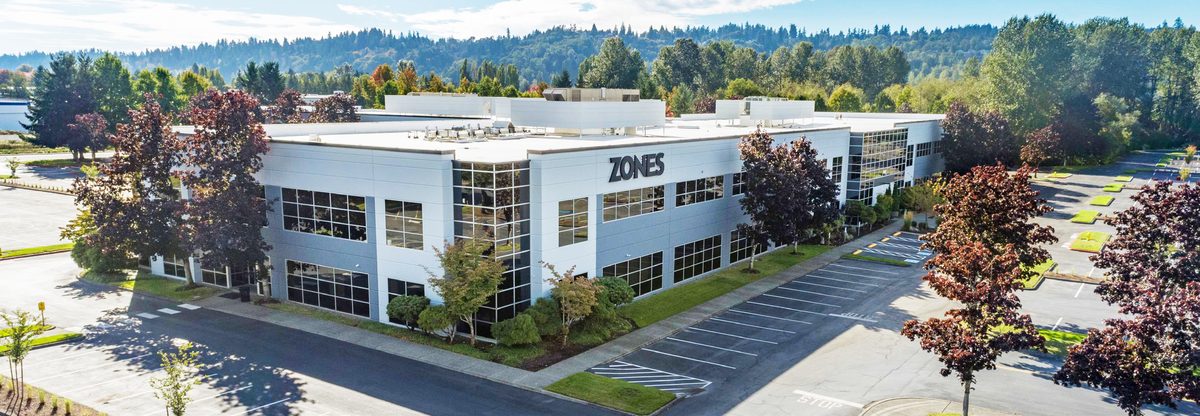 Aerial view of the Zones headquarters campus in Auburn